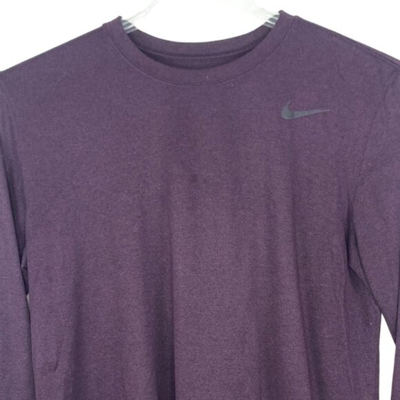 Nike Womens M Dri-Fit Athletic Top Long Sleeve Layering Piece Purple Crew Neck - Picture 3 of 10